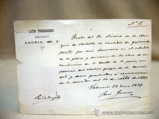 Manuscritos antiguos: FACTURA, MEMORANDUM, EUSTAQUIO CEREZO, 1899 - Foto 1