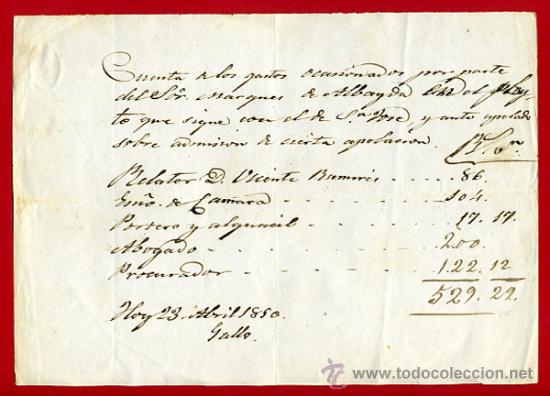Manuscritos antiguos: DOCUMENTO RECIBO JUDICIALES , VALENCIA 1850 , ORIGINAL, &Ntilde;4 - Foto 1