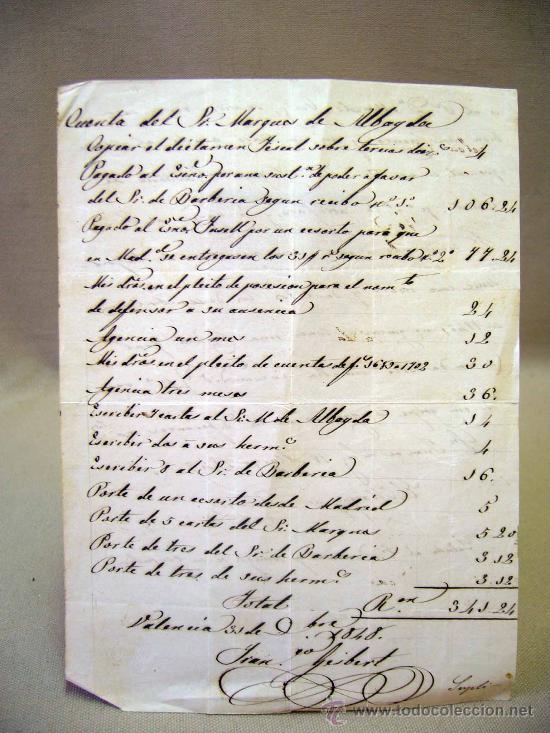 Manuscritos antiguos: DOCUMENTO, MANUSCRITO, RECIBO, 1848, MARQUES DE ALBAYDA - Foto 1