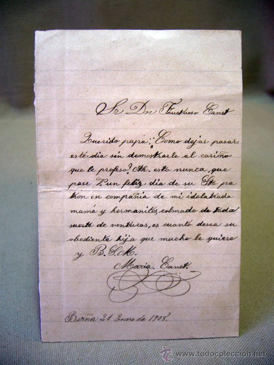 Manuscritos antiguos: DOCUMENTO, MANUSCRITO, FELICITACION,1908 - Foto 1