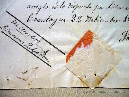 Manuscritos antiguos: DOCUMENTO, MANUSCRITO, RECIBO, 1860, VALENCIA, CON CU&Ntilde;O, RELIEVE - Foto 3