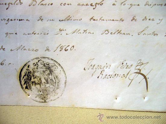 Manuscritos antiguos: DOCUMENTO, MANUSCRITO, 1860, VALENCIA, RECIBO, SELLADO - Foto 4