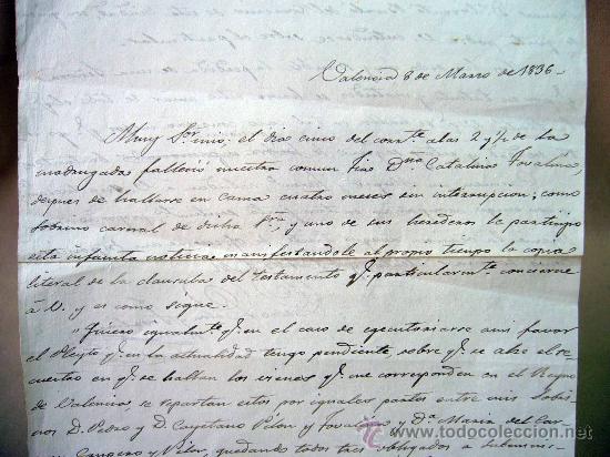 Manuscritos antiguos: DOCUMENTO, CARTA DE FALLECIMIENTO, DEFUNCION, 1836 - Foto 5