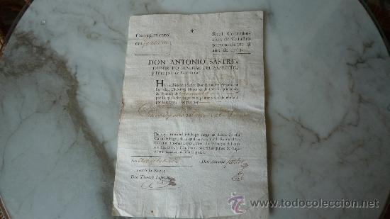 Manuscritos antiguos: 1763. Documento de la Real Contribuci&oacute;n de Catastro. Rocacorba (Gerona) - Foto 1