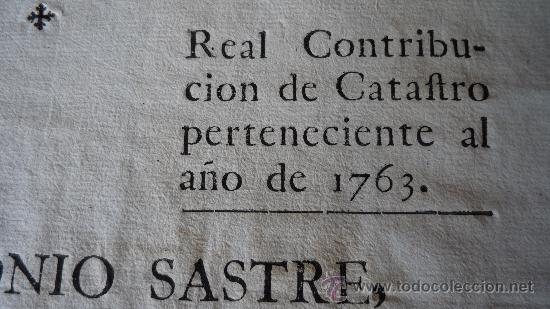 Manuscritos antiguos: 1763. Documento de la Real Contribuci&oacute;n de Catastro. Rocacorba (Gerona) - Foto 2