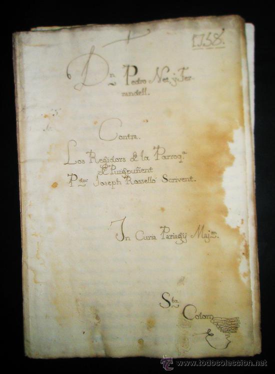 Manuscritos antiguos: MALLORCA PUIGPUNYENT CONFLICTO EDIFICAR EDIFICIOS PUBLICOS AYUNTAMIENTO PARA ESCRIBANO CIRUJANO 1758 - Foto 2
