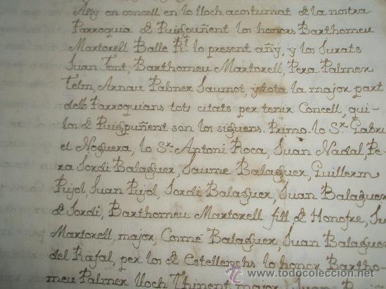 Manuscritos antiguos: MALLORCA PUIGPUNYENT CONFLICTO EDIFICAR EDIFICIOS PUBLICOS AYUNTAMIENTO PARA ESCRIBANO CIRUJANO 1758 - Foto 9