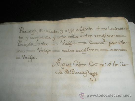 Manuscritos antiguos: MALLORCA PUIGPUNYENT CONFLICTO EDIFICAR EDIFICIOS PUBLICOS AYUNTAMIENTO PARA ESCRIBANO CIRUJANO 1758 - Foto 12