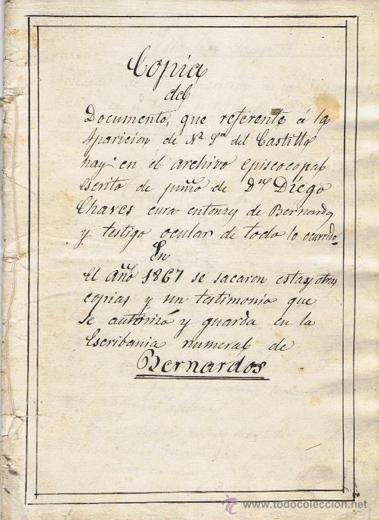 Manuscritos antiguos: CONJUNTO DE DOCUMENTOS REFERENTES A LA APARICI&Oacute;N, ERMITA, EDICTO DEL PAPA PIO IX - Foto 1