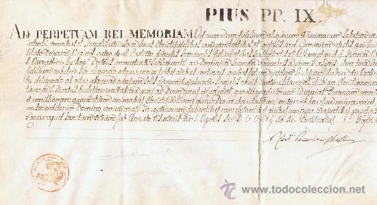 Manuscritos antiguos: CONJUNTO DE DOCUMENTOS REFERENTES A LA APARICI&Oacute;N, ERMITA, EDICTO DEL PAPA PIO IX - Foto 2
