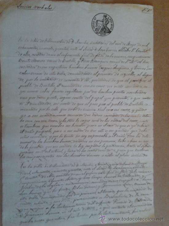 Manuscritos antiguos: documento 1844 (juicios verbales) - Foto 1