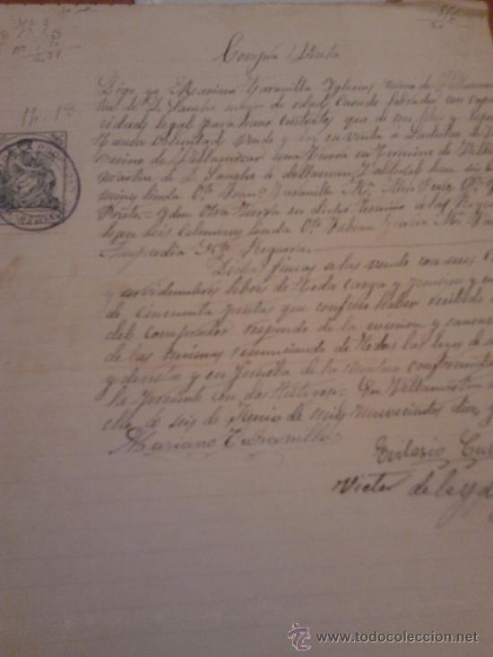 Manuscritos antiguos: Manuscrito de compraventa en 1919 con sello de 1 peseta - Foto 1