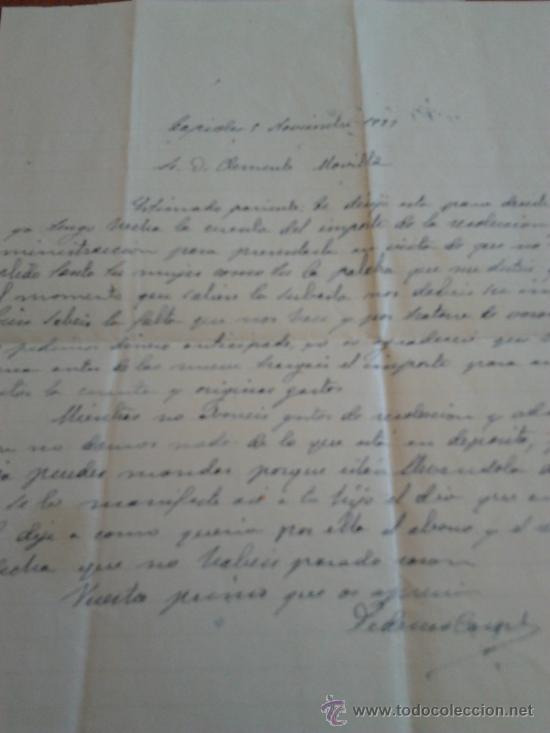 Manuscritos antiguos: Carta de un primo en 1933 - Foto 1
