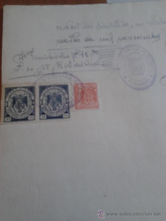 Manuscritos antiguos: Manuscrito de 1944 de 6 paginas con 21 sellos en interior - Foto 2