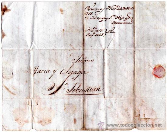Manuscritos antiguos: Bayona-San sebasti&aacute;n.1.806 - Foto 1
