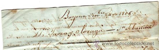 Manuscritos antiguos: Bayona-San sebasti&aacute;n.1.806 - Foto 2