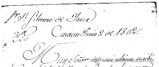 Manuscritos antiguos: Caracas, 1.802 - Foto 1