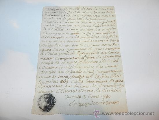 Manuscritos antiguos: DOCUMENTO DE S JUAN DE HORTA 1810, SE&Ntilde;ALES DE USO - Foto 1