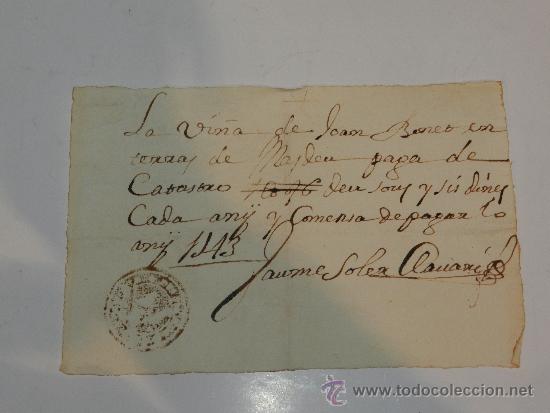 Manuscritos antiguos: DOCUMENTO S JUAN DE HORTA 1843, SE&Ntilde;ALES DE USO - Foto 1