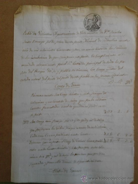 Manuscritos antiguos: Manuscrito de 1853 de 4 paginas y varios sellos - Foto 1