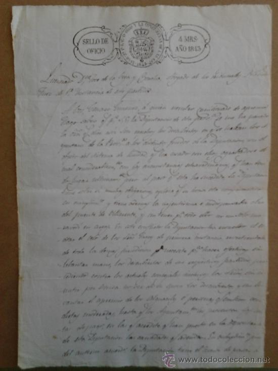 Manuscritos antiguos: Manuscrito de 1843 a 2 paginas - Foto 1