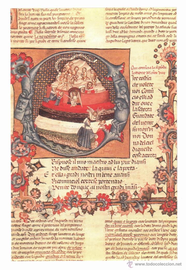 Manuscritos antiguos: Divina Comedia. Manuscrito florentino. Dante. C&iacute;rculo de Lectores - Foto 1