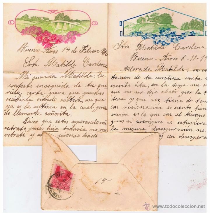 Manuscritos antiguos: circulados 1910 de buenos aires a barcelona - Foto 1