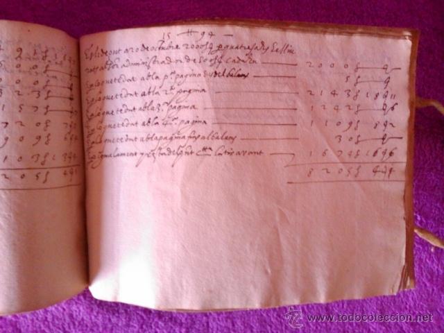 Manuscritos antiguos: RARISSIMA LLIBRETA CATALANA DE COMPTES 1593 - Foto 4