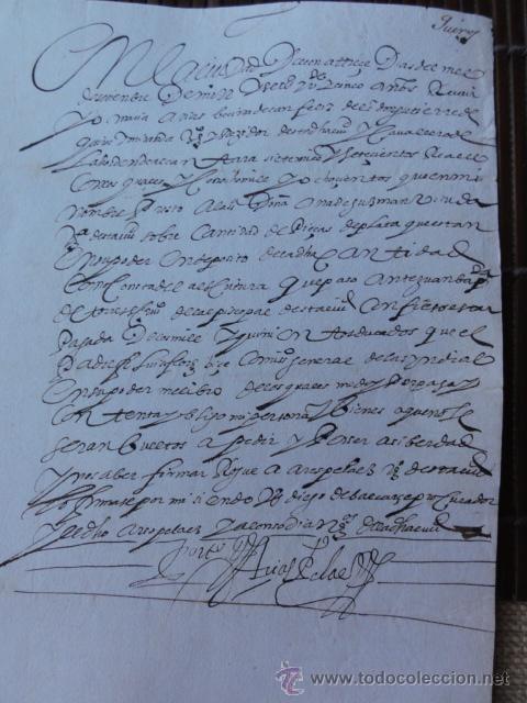 Manuscritos antiguos: Le&oacute;n San Feliz cedula de 1500 ducados - Foto 1
