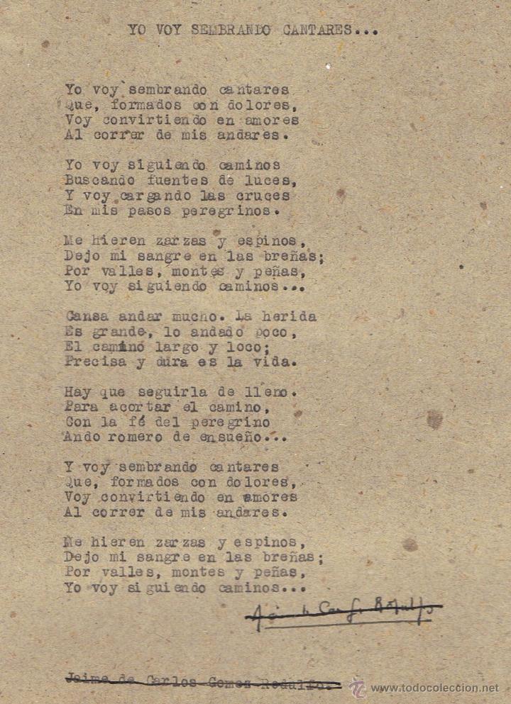 Manuscritos antiguos: CONJUNTO DE 8 POES&Iacute;AS PARA UN CONCURSO. - Foto 2