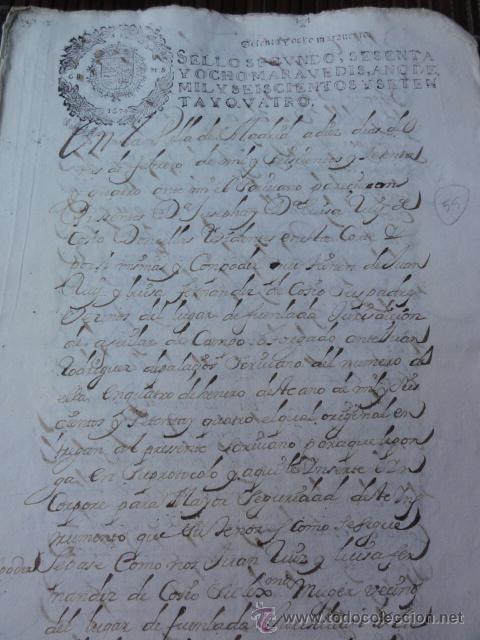 Manuscritos antiguos: Fuenlada poder Ruiz de Cosio - Foto 1