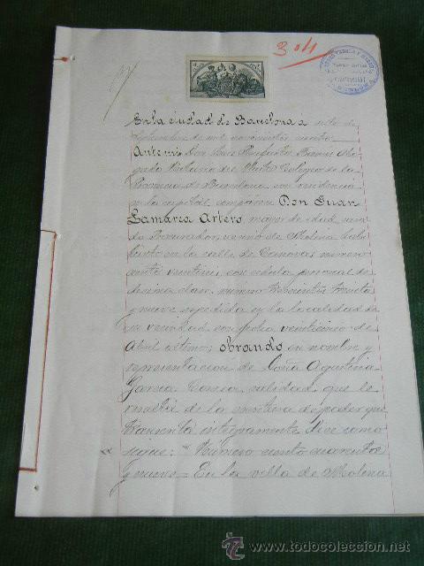 Manuscritos antiguos: DOCUMENTO NOTARIAL PODER NOTARIA DE LUIS RUFASTA BANUS, BARCELONA 1904 - Foto 1