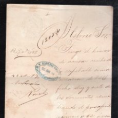 Manuscritos antiguos: RESPUESTA A LA SOLICITUD DE PASAPORTE PARA CAYO HUESO, EEUU. 1896.