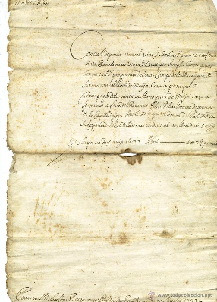 Manuscritos antiguos: Antiguo manuscrito Censal de 1723 - Foto 1