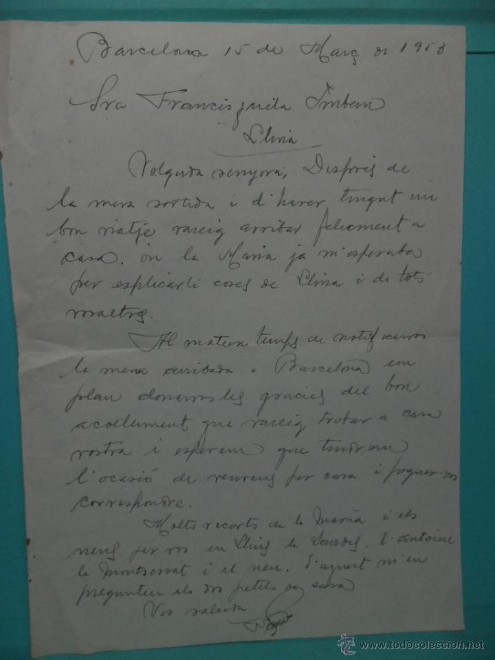 Manuscritos antiguos: CARTA MANUSCRITA - 1953 - LLIVIA - - Foto 1
