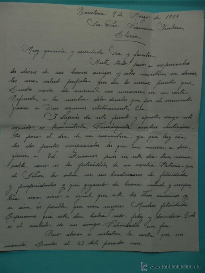 Manuscritos antiguos: CARTA MANUSCRITA - 1954 - LLIVIA - - Foto 1