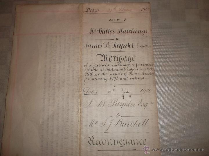 Manuscritos antiguos: impresionante documento ingles del 1908 - Foto 1