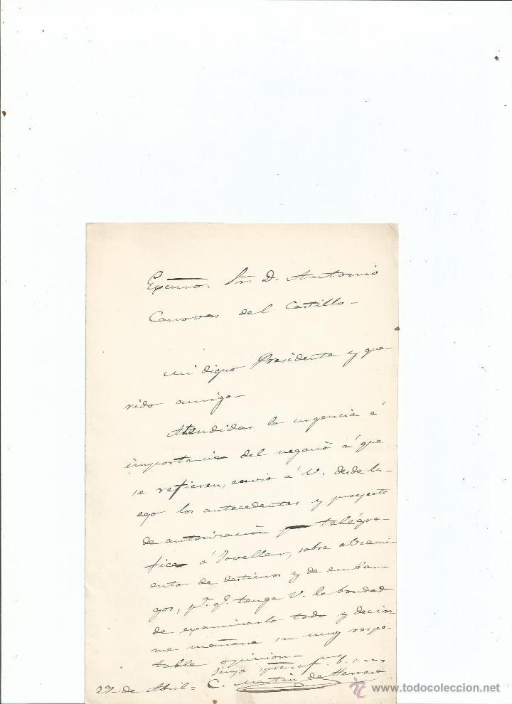 Manuscritos antiguos: CARTA DE CRISTOBAL MARTIN DE HERRERA A CANOVAS DEL CASTILLO