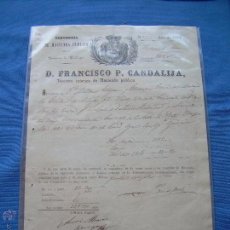 Manuscritos antiguos: DOCUMENTO DE LA HACIENDA PUBLICA DE MALAGA - TESORERO INTERINO - 1868. Lote 49380783