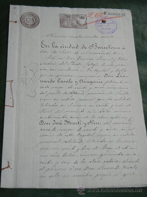 Manuscritos antiguos: DOCUMENTO NOTARIAL PODER NOTARIA DE FRANCISCO PASCUAL Y ELIAS,  BARCELONA 1903 - Foto 1