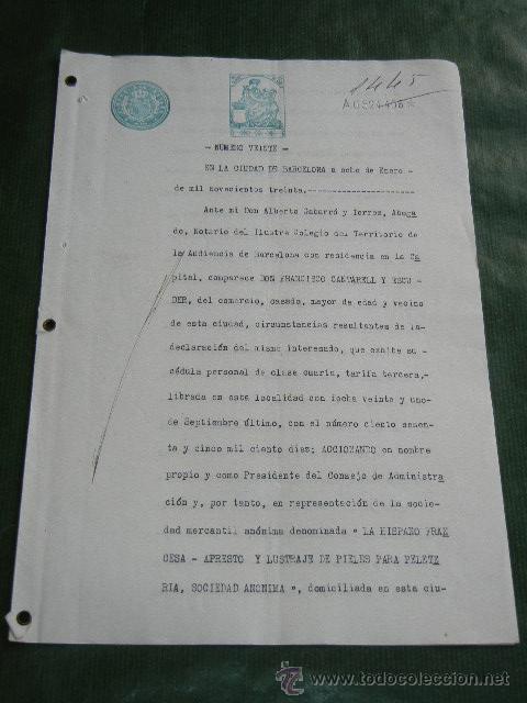 Manuscritos antiguos: DOCUMENTO PODER NOTARIA DE ALBERTO GABARRO Y TORRES, BARCELONA 1930 - Foto 1