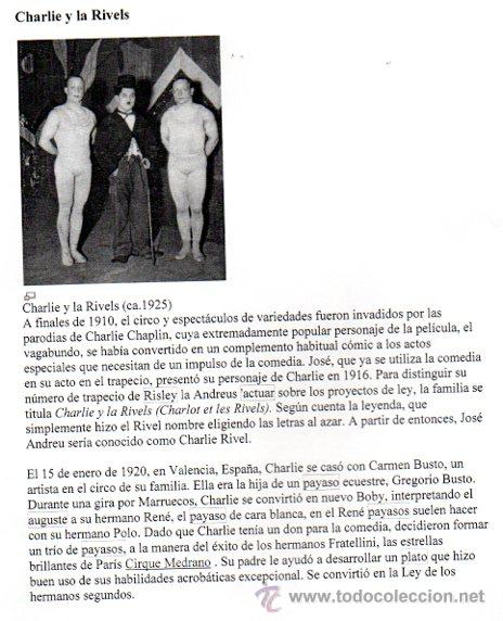 Manuscritos antiguos: SIGNED. AUTOGRAPH. FIRMA. CHARLIE RIVEL, PAYASO - Foto 3