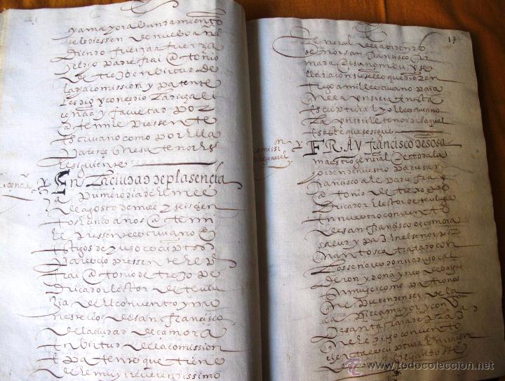 Manuscritos antiguos: CAPITULO IMPORTANTE Y DECISIVO EN EL CONVENTO DEL MONASTERIO DE SANTA CLARA DE PLASENCIA. - Foto 4