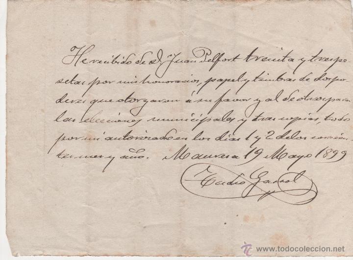 Manuscritos antiguos: manuscrito electoral manresa 1899 - Foto 1