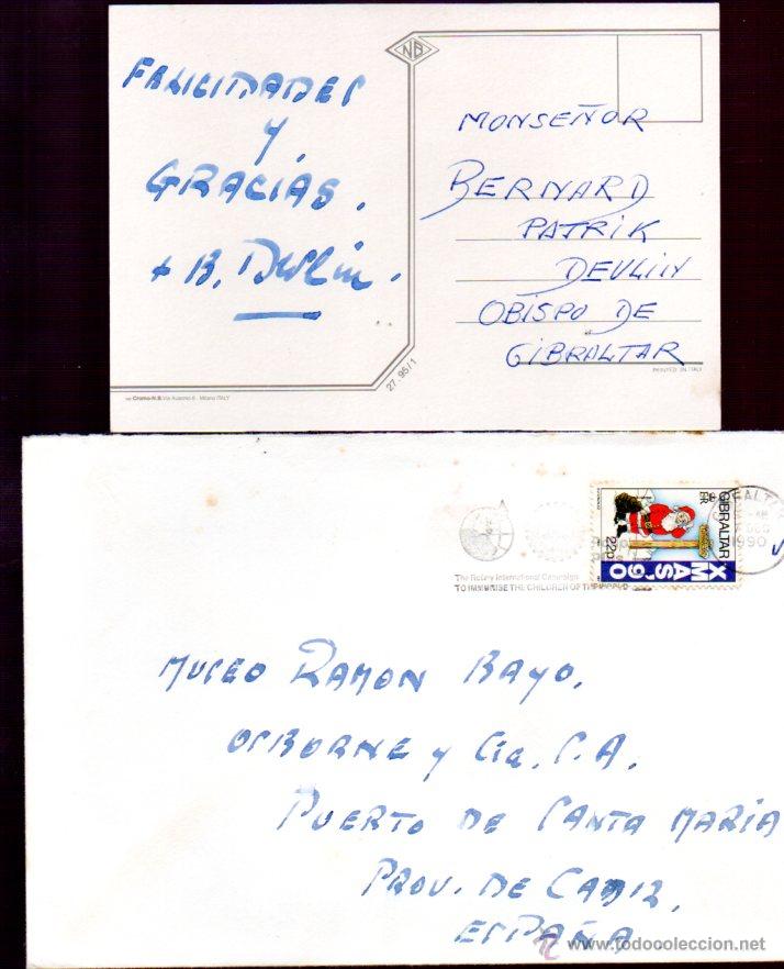 Manuscritos antiguos: SIGNED,AUTOGRAPH,FIRMA, BERNARD PATRICK DEVLIN,OBISPO DE LA DIOCESIS DE GIBRALTAR.LEER. - Foto 1