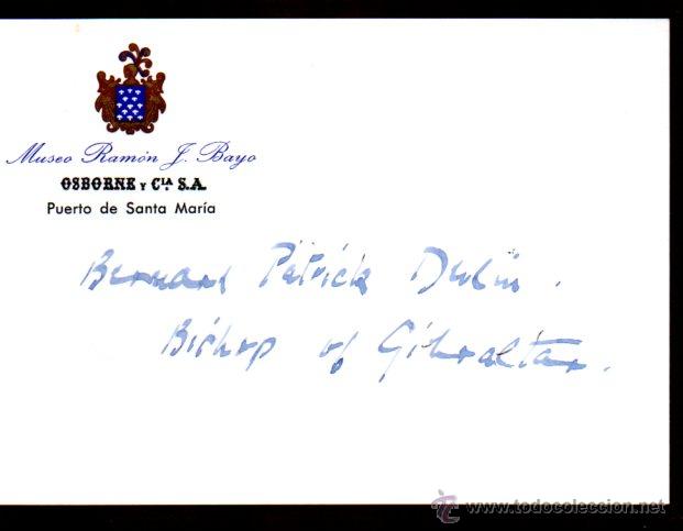 Manuscritos antiguos: SIGNED,AUTOGRAPH,FIRMA, BERNARD PATRICK DEVLIN,OBISPO DE LA DIOCESIS DE GIBRALTAR.LEER. - Foto 1