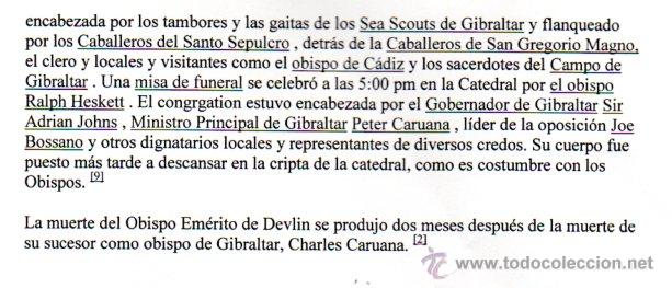 Manuscritos antiguos: SIGNED,AUTOGRAPH,FIRMA, BERNARD PATRICK DEVLIN,OBISPO DE LA DIOCESIS DE GIBRALTAR.LEER. - Foto 4