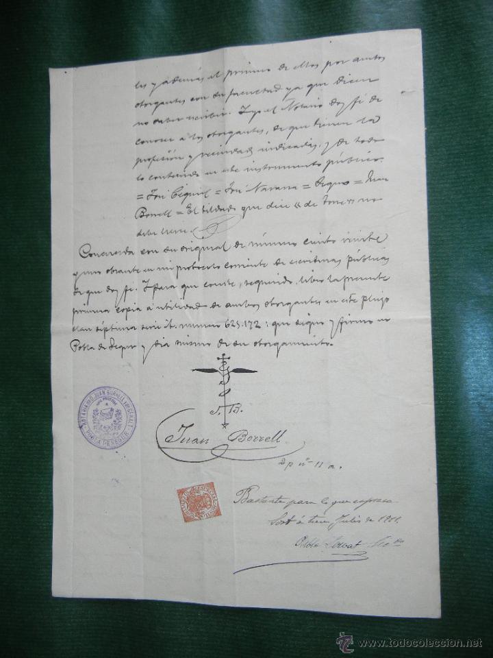 Manuscritos antiguos: DOCUMENTO NOTARIAL PODER NOTARIA DE JUAN BORRELL I DE GERALT, POBLA DE SEGUR, 1911 - Foto 2