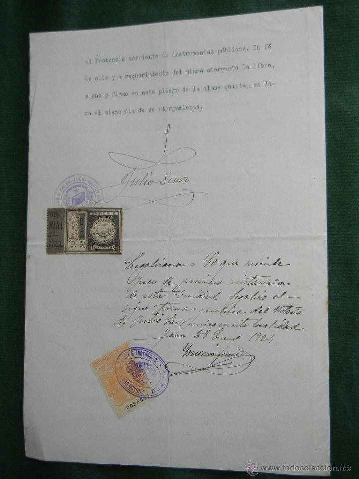 Manuscritos antiguos: DOCUMENTO NOTARIAL PODER NOTARIA DE JULIO SANZ Y ROS, JACA 1924 - Foto 2