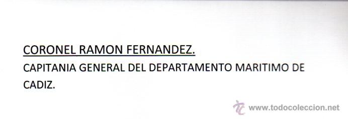 Manuscritos antiguos: SIGNED,AUTOGRAPH,FIRMA, CORONEL RAMON FERNANDEZ ,LEER. - Foto 2